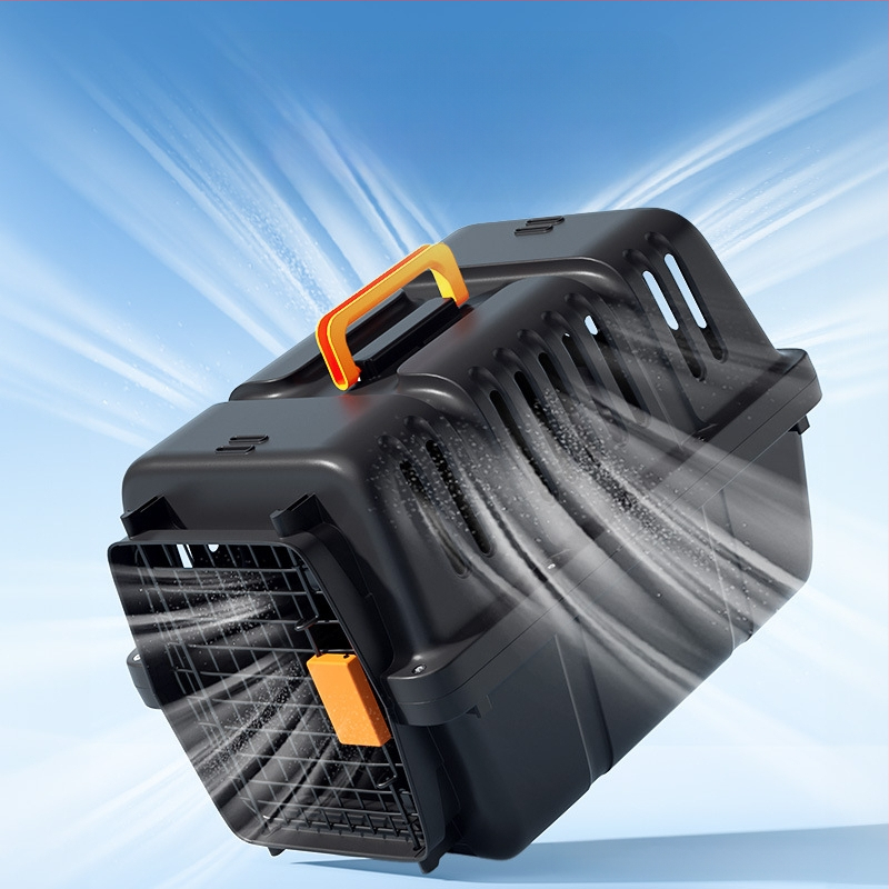 Jednostavna crna osnovna kutija za zrak United Airlinesa s velikim prostorom za prozračivanje, kutija za mačke i pse, veleprodaja opreme za kućne ljubimce