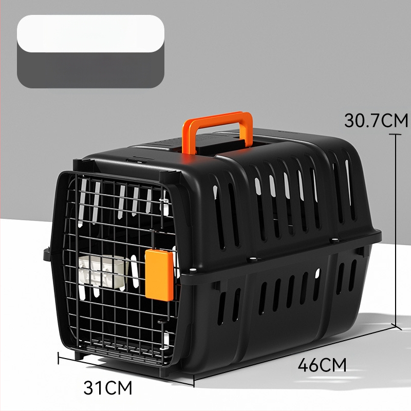 Jednostavna crna osnovna kutija za zrak United Airlinesa s velikim prostorom za prozračivanje, kutija za mačke i pse, veleprodaja opreme za kućne ljubimce