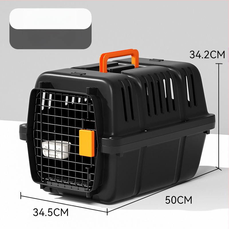 Jednostavna crna osnovna kutija za zrak United Airlinesa s velikim prostorom za prozračivanje, kutija za mačke i pse, veleprodaja opreme za kućne ljubimce