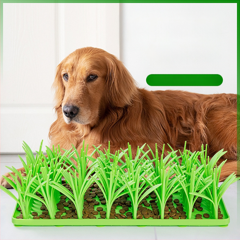 Új kisállat szilikon kutya lassú étel szőnyeg kreatív fű macska kutya tapadókorong csúszásmentes étel szőnyeg kisállat szippantás szőnyeg