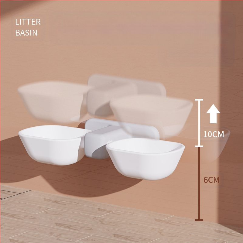 Ütésmentes, falra szerelhető macskatál a felborulás megakadályozása és a nyakgerinc védelme érdekében, macskaeledel-tál, automatikus ivóvíz-függő dupla tál macskáknak és háziállatoknak