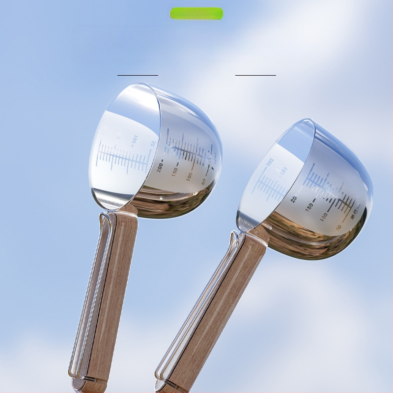 Új, fa nyéllel ellátott macskaeledel kanál macskaeledel kanál klipsszel macska- és kutyaeledel kellékek eledellapát kutyaeledel kanál kisállat kellékek