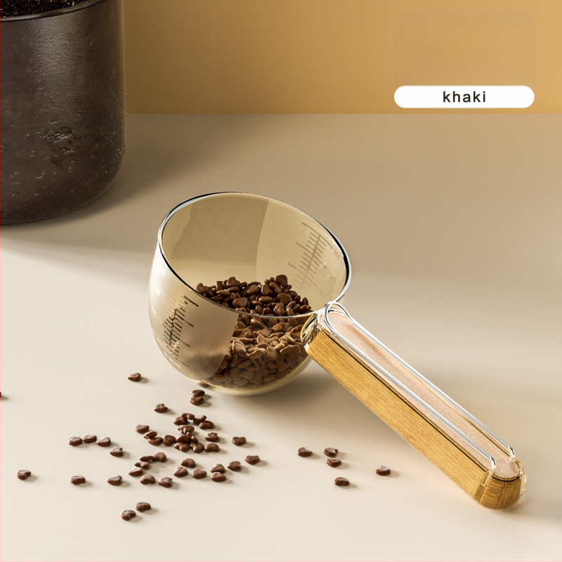 Új, fa nyéllel ellátott macskaeledel kanál macskaeledel kanál klipsszel macska- és kutyaeledel kellékek eledellapát kutyaeledel kanál kisállat kellékek