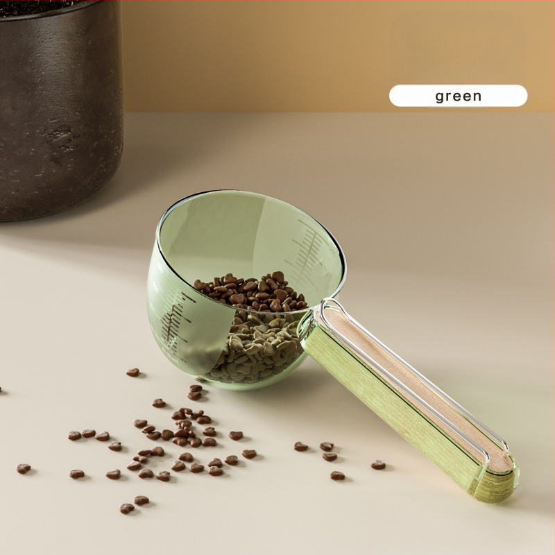 Új, fa nyéllel ellátott macskaeledel kanál macskaeledel kanál klipsszel macska- és kutyaeledel kellékek eledellapát kutyaeledel kanál kisállat kellékek