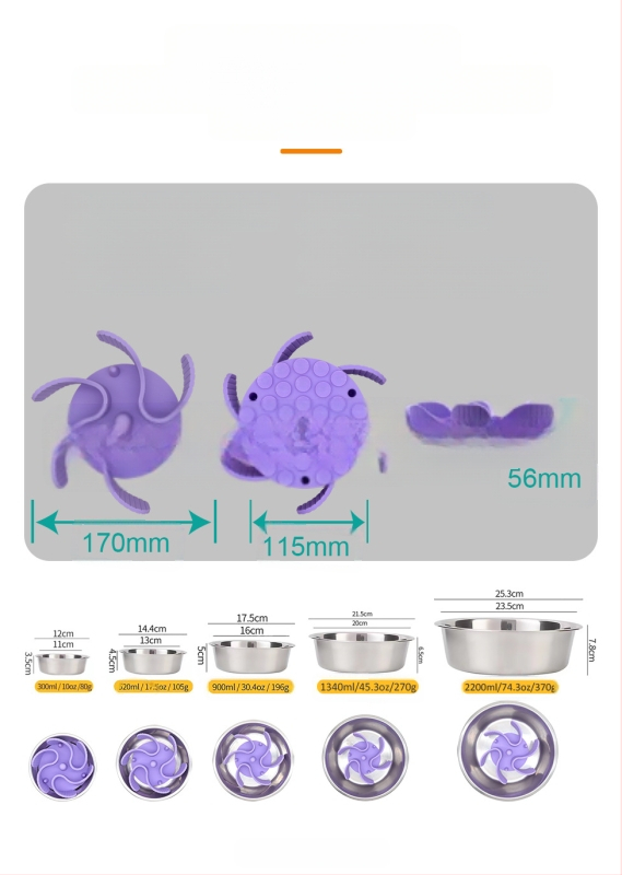 Új termék raktáron Kisállat szilikon nyalótál, tapadókorongos kutyaeledel-elválasztó szőnyeg, fulladásgátló lassú eledelű tál kisállatoknak