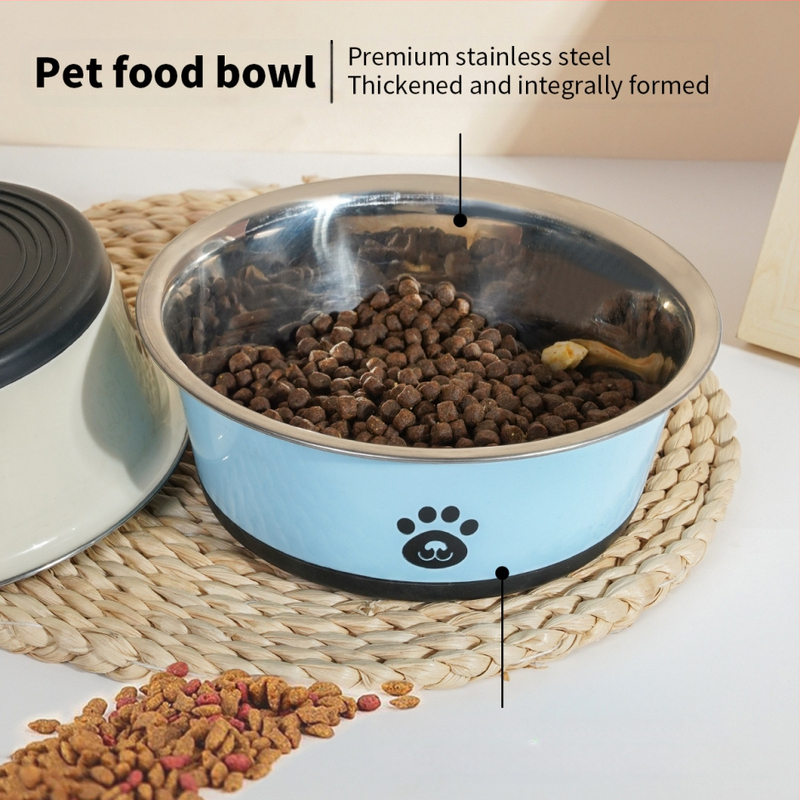 Otisci prekogranične eksplozije od nehrđajućeg čelika, veliki kapacitet zdjele za pse s vodom za hranjenje, neklizajuće dno, veleprodaja zdjela za kućne ljubimce iz crtića