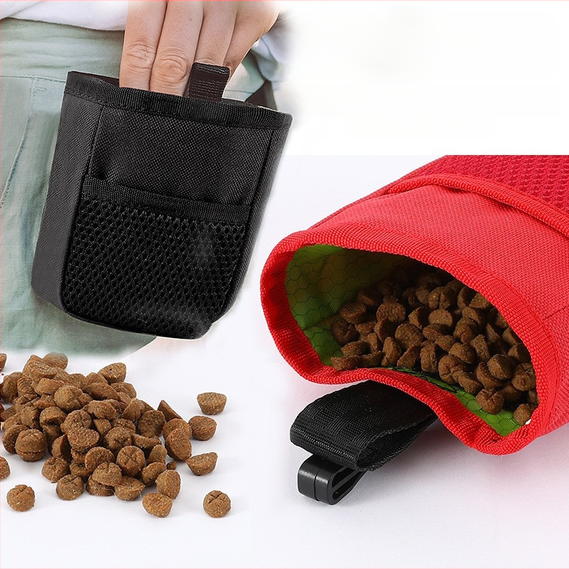 Határokon átnyúló, népszerű kisállat-snack táska, hordozható deréktáska kirándulásokhoz, kültéri kutyasétáltató kiképző kutyaeledel táska