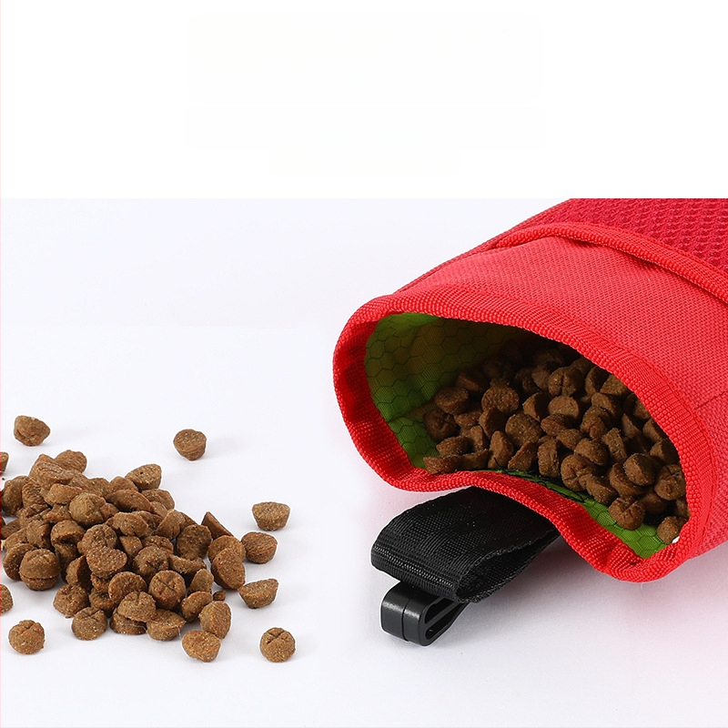 Határokon átnyúló, népszerű kisállat-snack táska, hordozható deréktáska kirándulásokhoz, kültéri kutyasétáltató kiképző kutyaeledel táska
