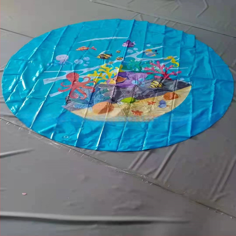 Vaikiškas lauko vandens kilimėlis „Spot 100CM 150C 170CM“ su nėrinių raštu ir užrašu, skirtas delfinams, naminių gyvūnėlių vandens kilimėlis