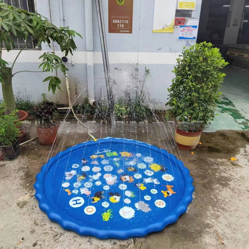 Vaikiškas lauko vandens kilimėlis „Spot 100CM 150C 170CM“ su nėrinių raštu ir užrašu, skirtas delfinams, naminių gyvūnėlių vandens kilimėlis