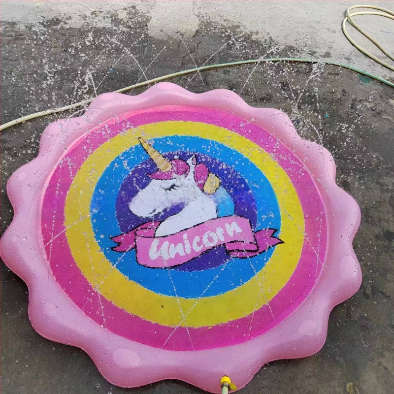 Vaikiškas lauko vandens kilimėlis „Spot 100CM 150C 170CM“ su nėrinių raštu ir užrašu, skirtas delfinams, naminių gyvūnėlių vandens kilimėlis