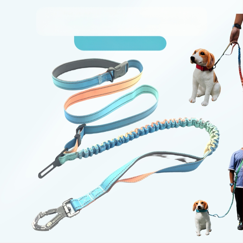 Готово от производителя градиентно цветно взривозащитено еластично телескопично теглително въже за кръста, каишка за бягане през тялото, каишка за кучета
