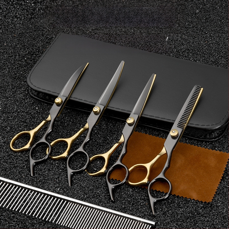 Lemmikloomade ilu koera käärid pügamisriist spetsiaalne karvalõikuskomplekt koerakarvade kõverad käärid teddy pügamise artefakt