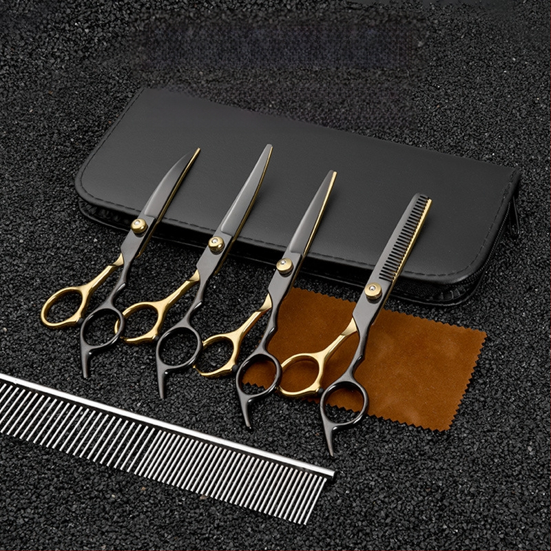 Lemmikloomade ilu koera käärid pügamisriist spetsiaalne karvalõikuskomplekt koerakarvade kõverad käärid teddy pügamise artefakt