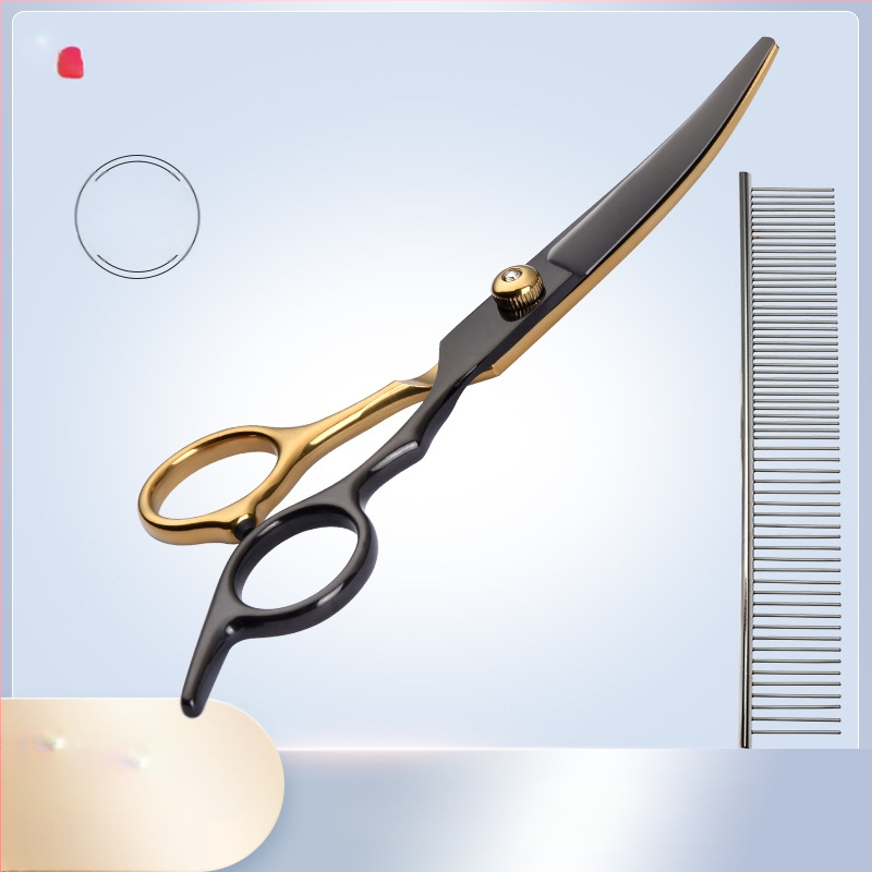 Lemmikloomade ilu koera käärid pügamisriist spetsiaalne karvalõikuskomplekt koerakarvade kõverad käärid teddy pügamise artefakt