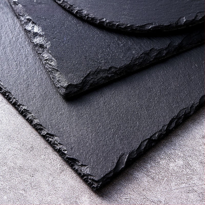 Akmens šīfera paliktņu vakariņu šķīvis viesnīcas pēcpusdienas tējai augstas klases radošās izolācijas rūpnīcas vairumtirdzniecības atbalsta pielāgošana