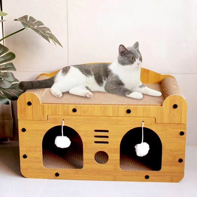 Macskakaparó tábla, kopásálló macskafészek, függőleges karomkanapé, hullámpapír, négy évszakos univerzális játék macskaház villa