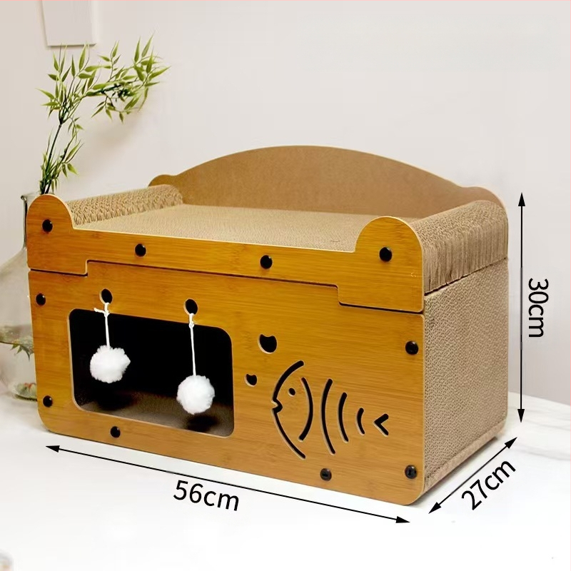 Jednodijelna vila za mačke otporna na habanje, super velika daska za grebanje za mačke, zalijepljena na zid, vertikalni broj, bez otpadanja otpada, super veliko mačje gnijezdo