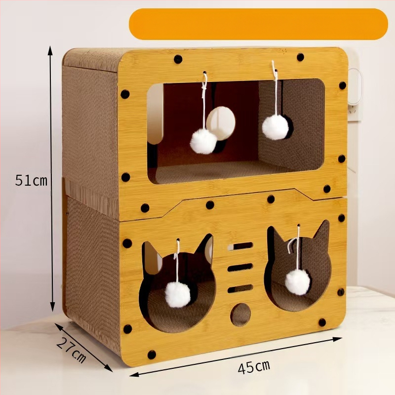 Jednodijelna vila za mačke otporna na habanje, super velika daska za grebanje za mačke, zalijepljena na zid, vertikalni broj, bez otpadanja otpada, super veliko mačje gnijezdo