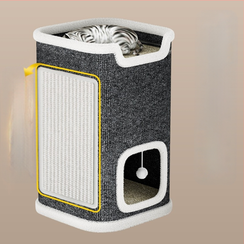 Kassipesa, kassironimisraam, kassipuu, kassi kraapimislaud, integreeritud, neli aastaaega, universaalne, talvine, soe, poolsuletud, sisalist tünn, kahekihiline kassipesa