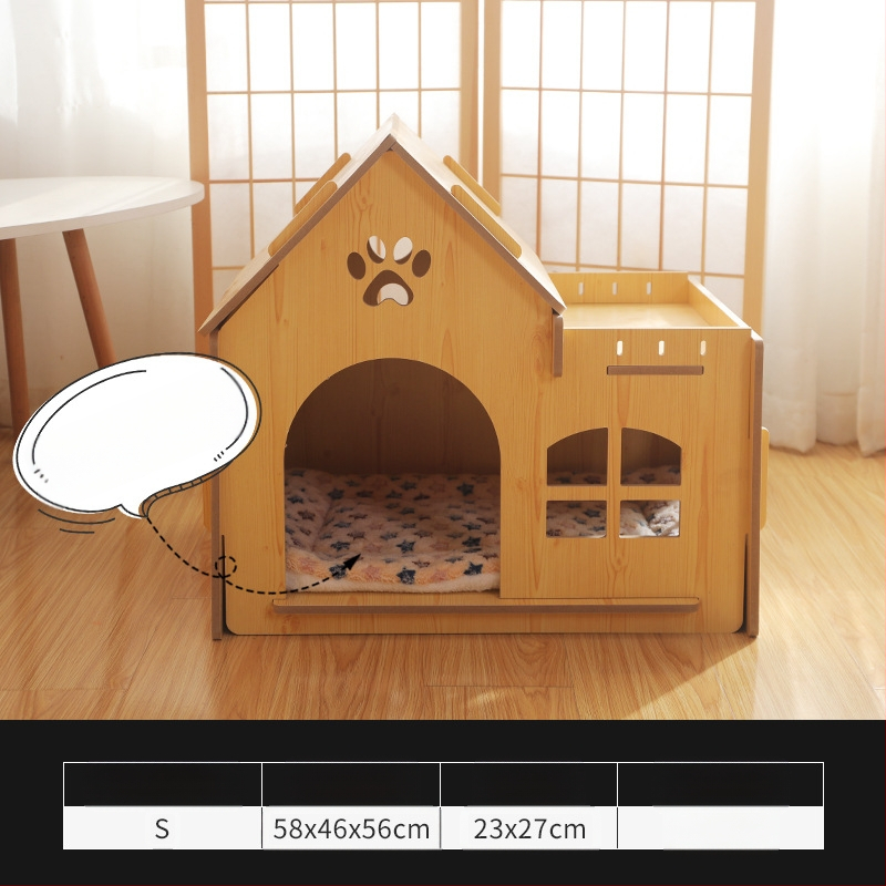 Drveni krevet za kućne ljubimce, mačje gnijezdo od punog drva, krevet za mačke četiri godišnja doba, univerzalni krevet za male pse, oprema za kućne ljubimce preko granice, ekskluzivno