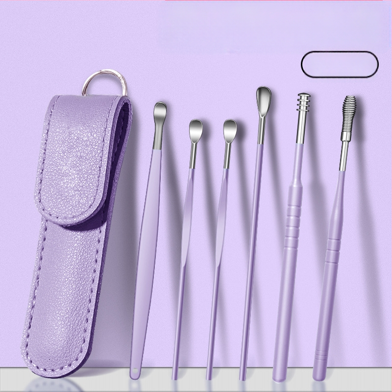 Kõrvakaevamise lusikakomplekt kõrvakaevamise artefakt professionaalne kõrvavaigu pandlaga kõrvakaevamise tööriist lastele ja täiskasvanutele