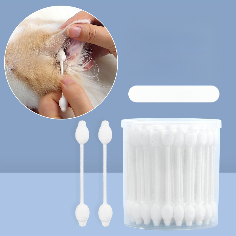 Lemmikloomade kõrva vatitupsuga vatitupsuga kasside kõrvade puhastamine kõrvade puhastamine koerale ja kassidele mõeldud tarvikud