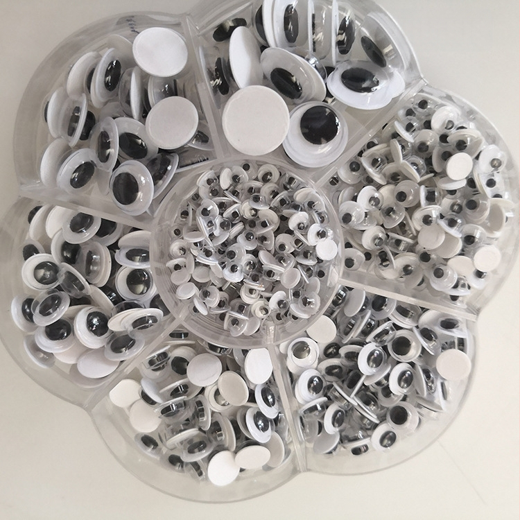 „Amazon Hot Plum Blossom Box“ daugiafunkcinė lipni judančių akių žaislų aksesuarų dėžutė, tiesiogiai klijuojanti animacinių gyvūnų akis