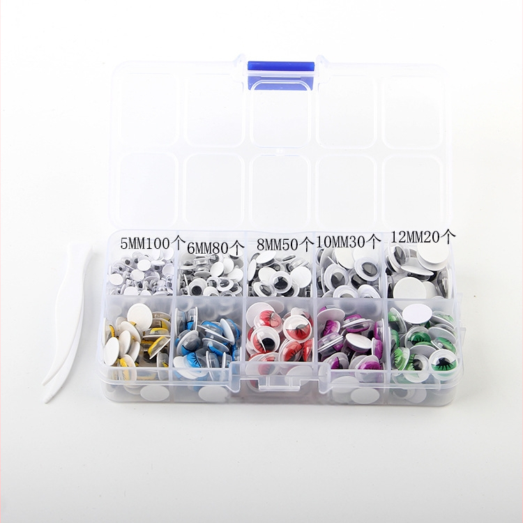 „Amazon Hot Plum Blossom Box“ daugiafunkcinė lipni judančių akių žaislų aksesuarų dėžutė, tiesiogiai klijuojanti animacinių gyvūnų akis