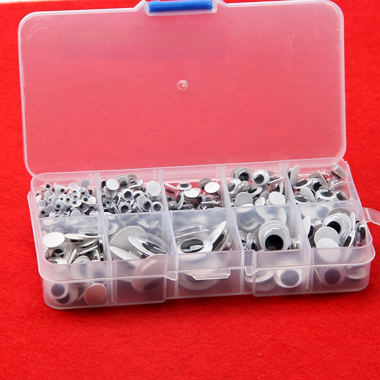 „Amazon Hot Plum Blossom Box“ daugiafunkcinė lipni judančių akių žaislų aksesuarų dėžutė, tiesiogiai klijuojanti animacinių gyvūnų akis