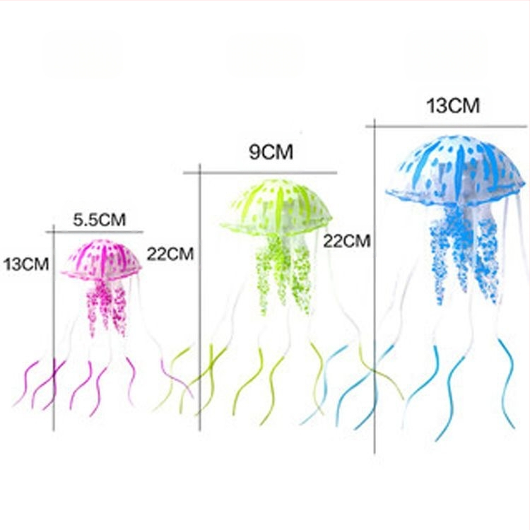 Akvārija akvārija simulācijas medūzas/akvārija ainavu dekorēšanas komplekts, koraļļu ūdens zāle/peldoša fluorescējoša viltota medūza, vidēja izmēra