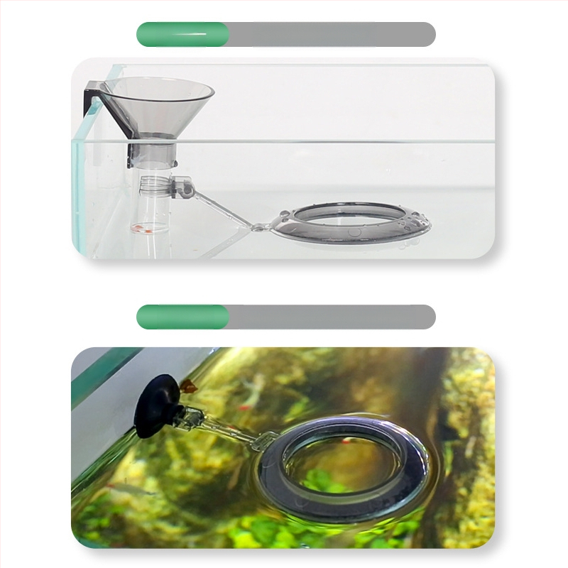 Žuvų akvariumo maitinimo vamzdelis, daugiafunkcis akrilinis žuvų ir krevečių maitinimo artefaktas, apsaugantis nuo dreifo, plūduriuojantis vandenyje, dvigubos paskirties, specialus žolės akvariumas