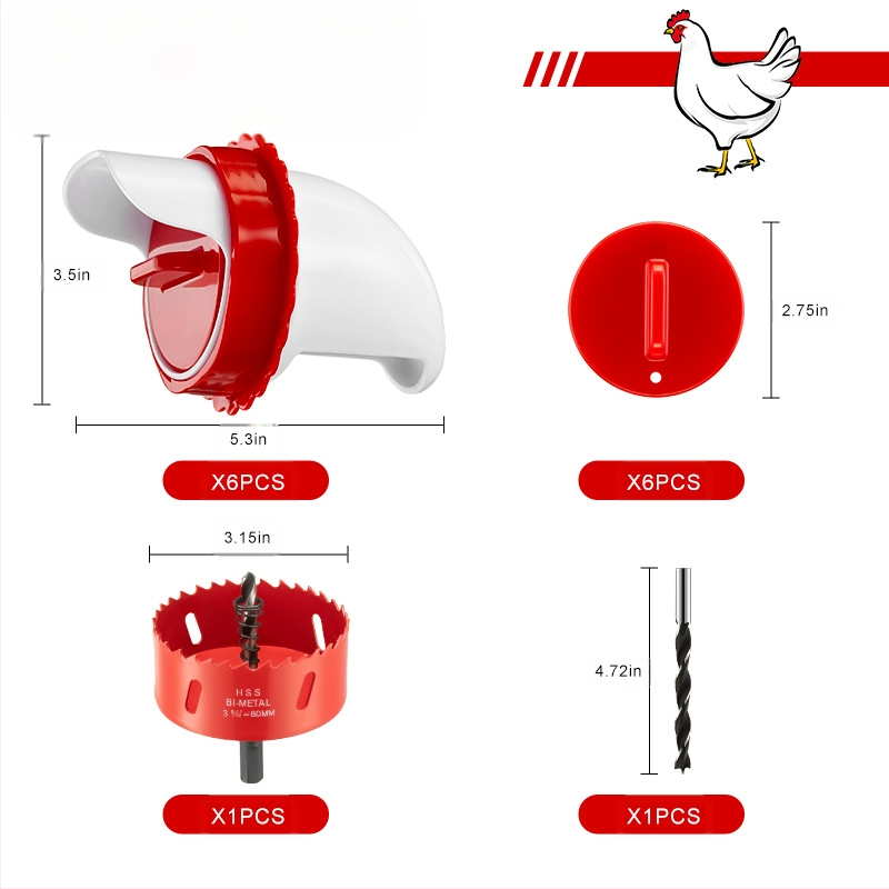 Linnukasvatuse söötja vihmakindel automaatne söötja kana-pardisöötja ämber gravitatsiooniküna jootur Amazoni hulgimüük