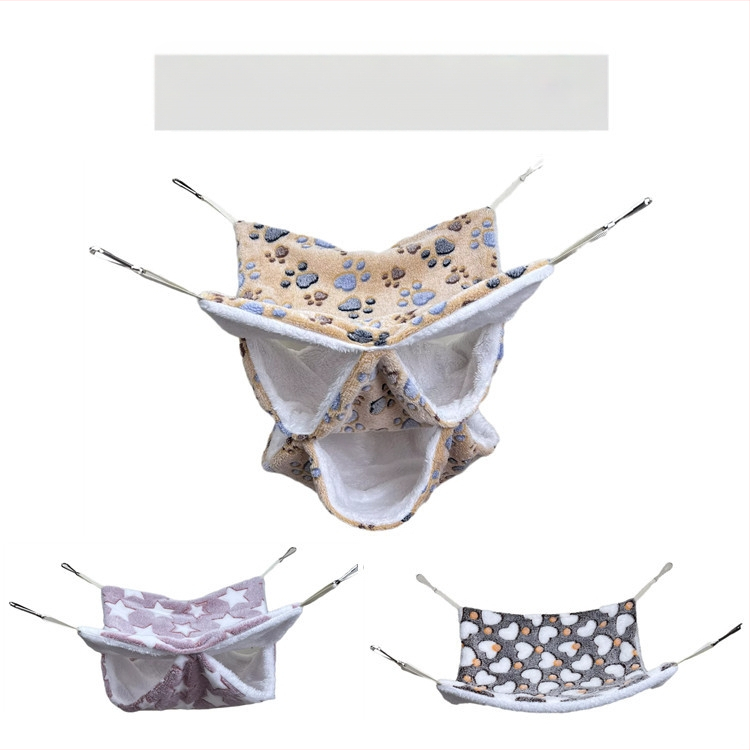 Honey Bag Shrew Warm Double-Layer Flanel Hammock Trojvrstvový Malý Domáci Zvierací Spací Vak Cezhraničný Závesný Veverička Spací Vak Chovateľské potreby Škrečok