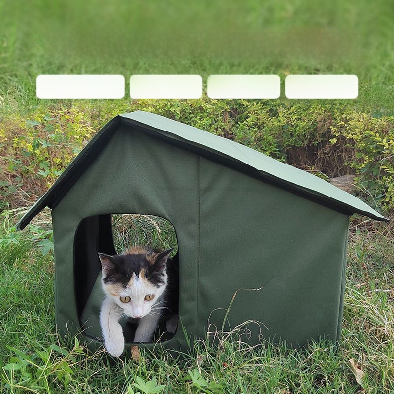 Vodootporna sklopiva kućica za mačke i pse, pogodna za sva godišnja doba, otporna na vjetar, topla, otporna na kišu, otporna na sunce, zelena, prijenosna, za vanjsku upotrebu