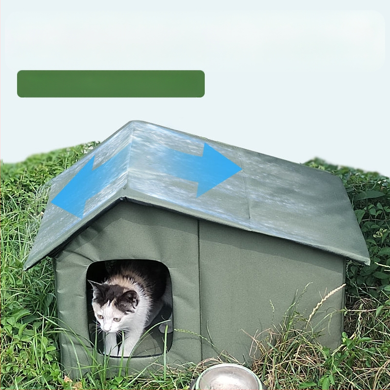 Vodootporna sklopiva kućica za mačke i pse, pogodna za sva godišnja doba, otporna na vjetar, topla, otporna na kišu, otporna na sunce, zelena, prijenosna, za vanjsku upotrebu