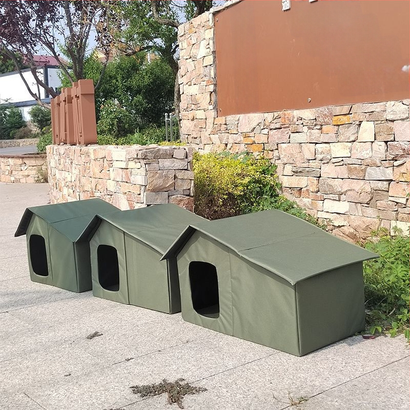 Vodootporna sklopiva kućica za mačke i pse, pogodna za sva godišnja doba, otporna na vjetar, topla, otporna na kišu, otporna na sunce, zelena, prijenosna, za vanjsku upotrebu
