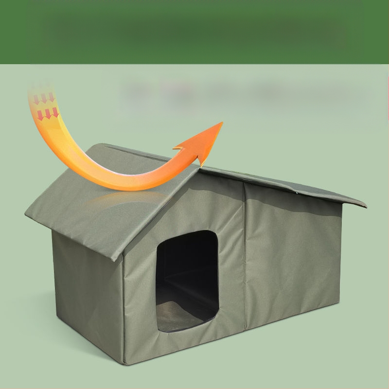 Vodootporna sklopiva kućica za mačke i pse, pogodna za sva godišnja doba, otporna na vjetar, topla, otporna na kišu, otporna na sunce, zelena, prijenosna, za vanjsku upotrebu