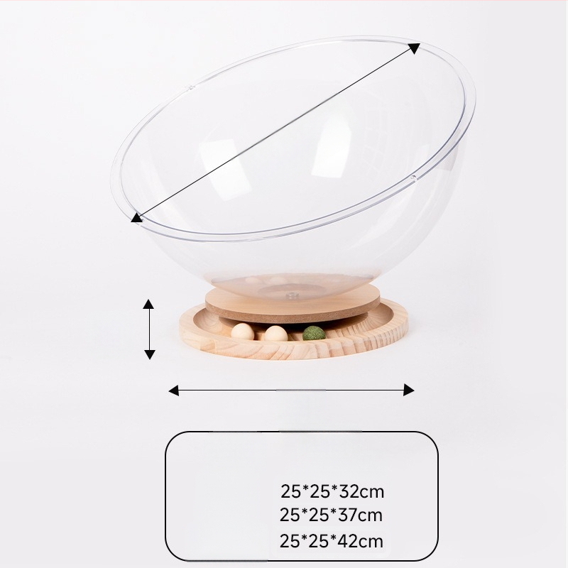 Macska forgó koronggal ellátott kapszula alakú átlátszó akril macskafészek nyitott szellőzésű vízálló és nedvességálló nagy tér négy évszakra