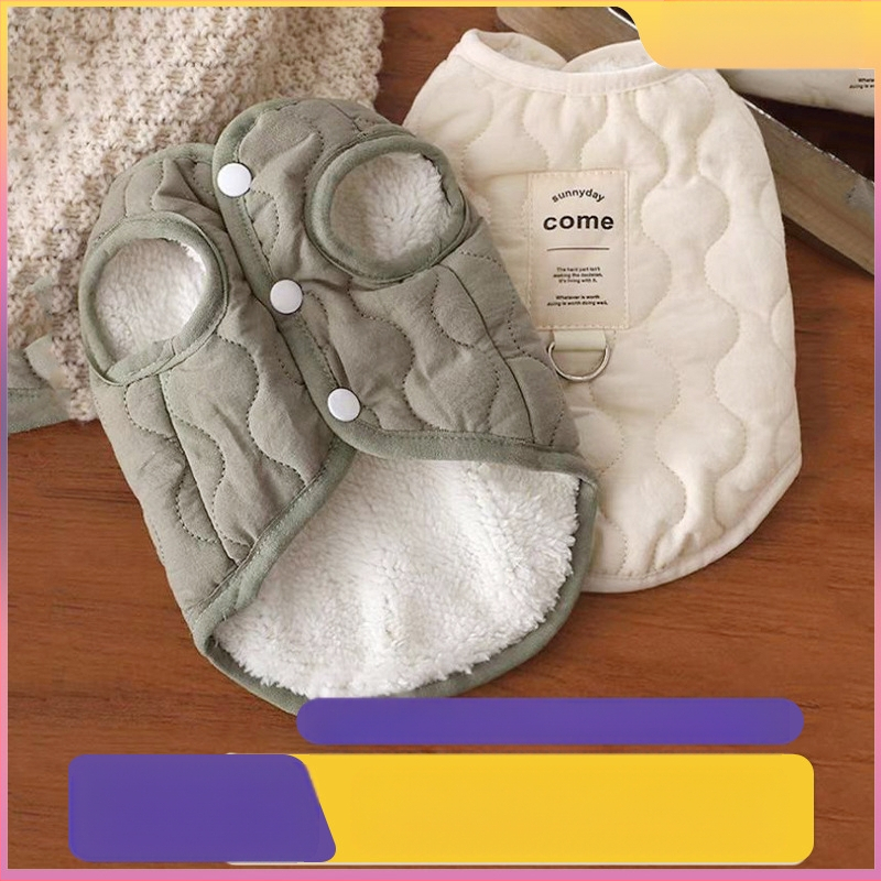 Jesensko-zimski prsluk za mačke i pse, topli janjeći flis, vanjski pojas za male i srednje pse, odjeća za kućne ljubimce, zadebljan i topao