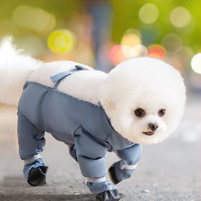 Psi za van Odjeća otporna na prljavštinu Tople hlače za vuču Odjeća za četveronožce s plišanim medvjedićima Vodootporna navlaka za noge za male pse Bichon za van Seoska odjeća