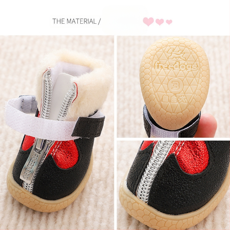 Šunų batai mažiems meškiukams Naujųjų metų dieną vedžiojant šunį, šilti, vilnoniai, pėdų uždangalai, neslystantys, raudoni, šventiniai medvilniniai batai