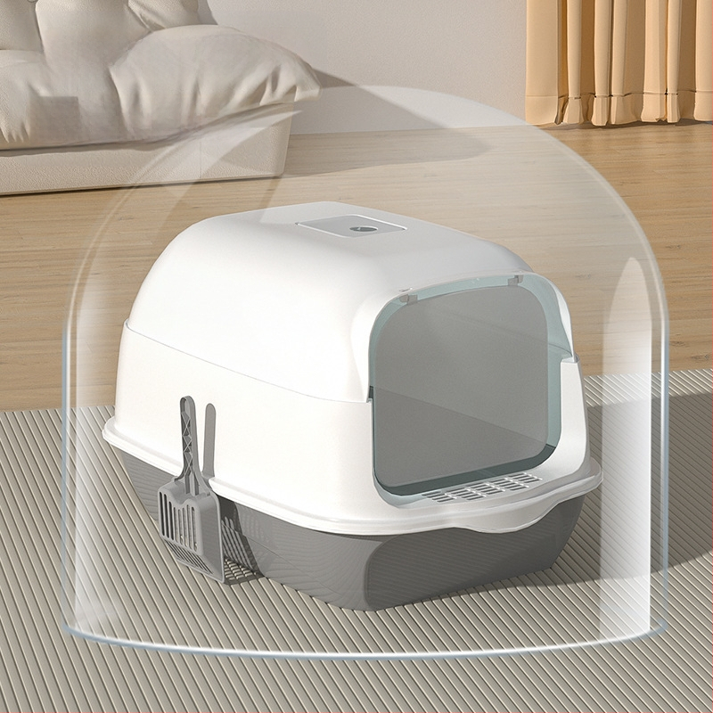 Velika, potpuno zatvorena kutija za mačji posip, otporna na mirise, prskanje, predimenzionirana, mačji WC, poluzatvorena, dvostruka namjena, na zalihi, veleprodaja