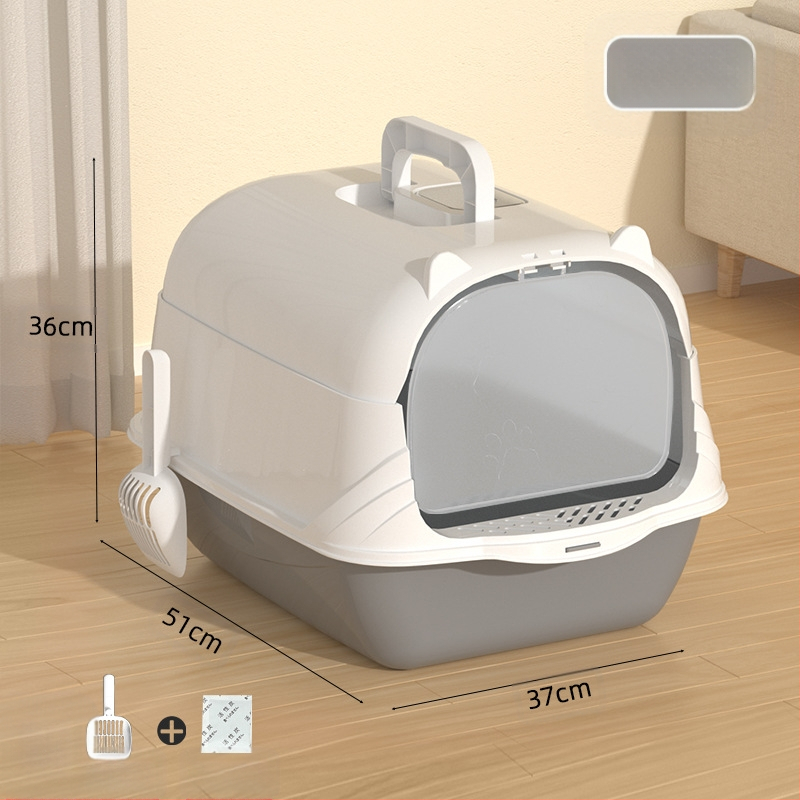 Velika, potpuno zatvorena kutija za mačji posip, otporna na mirise, prskanje, predimenzionirana, mačji WC, poluzatvorena, dvostruka namjena, na zalihi, veleprodaja