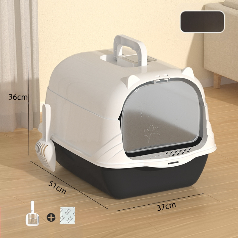 Velika, potpuno zatvorena kutija za mačji posip, otporna na mirise, prskanje, predimenzionirana, mačji WC, poluzatvorena, dvostruka namjena, na zalihi, veleprodaja