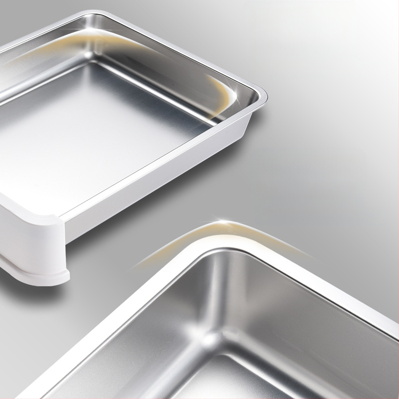 Sklopiva kutija za pijesak od nehrđajućeg čelika s prednjim gornjim dijelom, otporna na prskanje, potpuno zatvorena, mačji WC s velikom ladicom