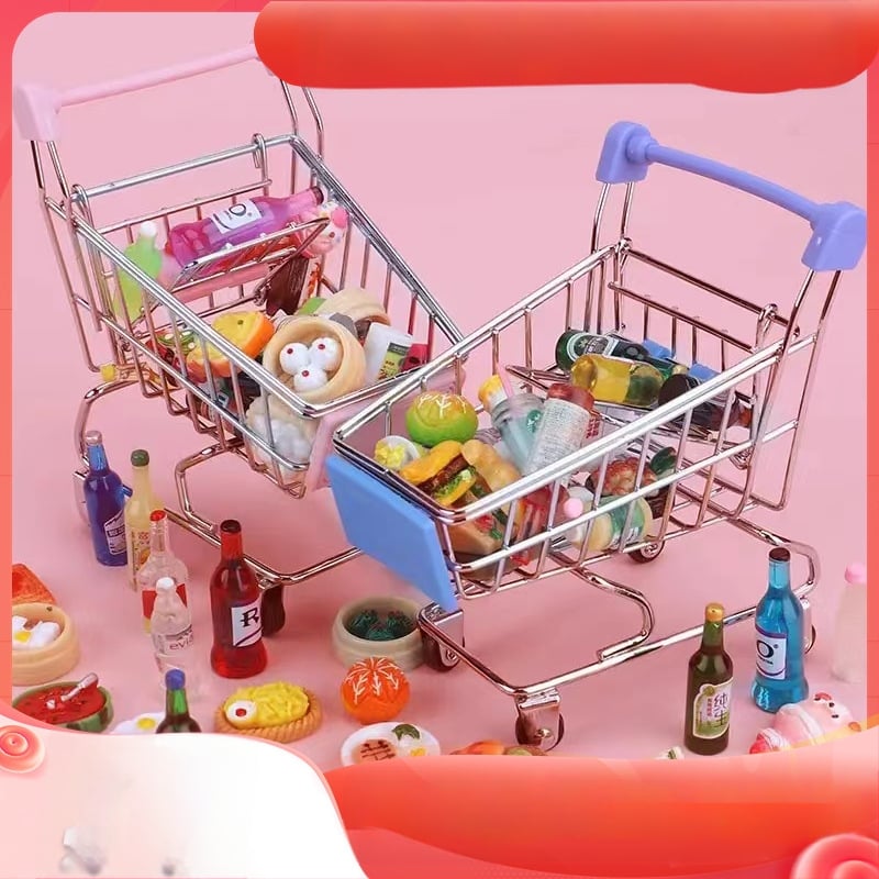 Laste ostukäru mini-ostukäru mänguasja mängumaja ostumudeli kaunistus loominguline hoiuauto väike suurus