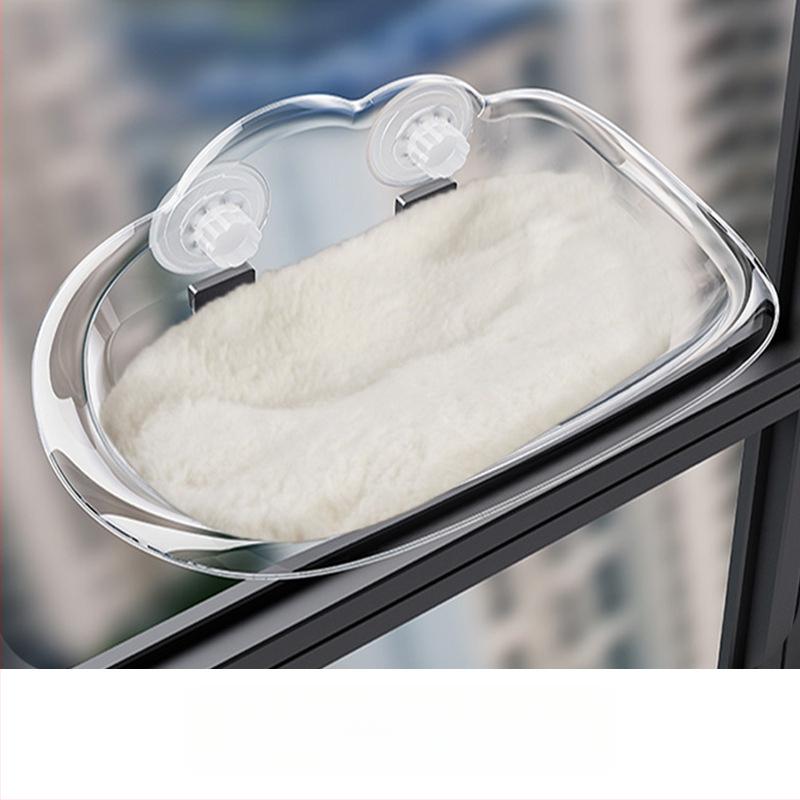 Трансграничен нов котешки хамак с подвижна и миеща се вендуза, котешки хамак с висока товароносимост, стъклен, без пирони, за стенен монтаж на котешко гнездо