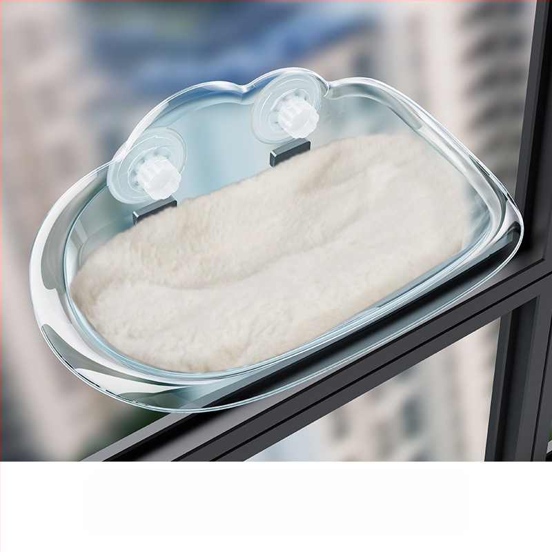 Трансграничен нов котешки хамак с подвижна и миеща се вендуза, котешки хамак с висока товароносимост, стъклен, без пирони, за стенен монтаж на котешко гнездо