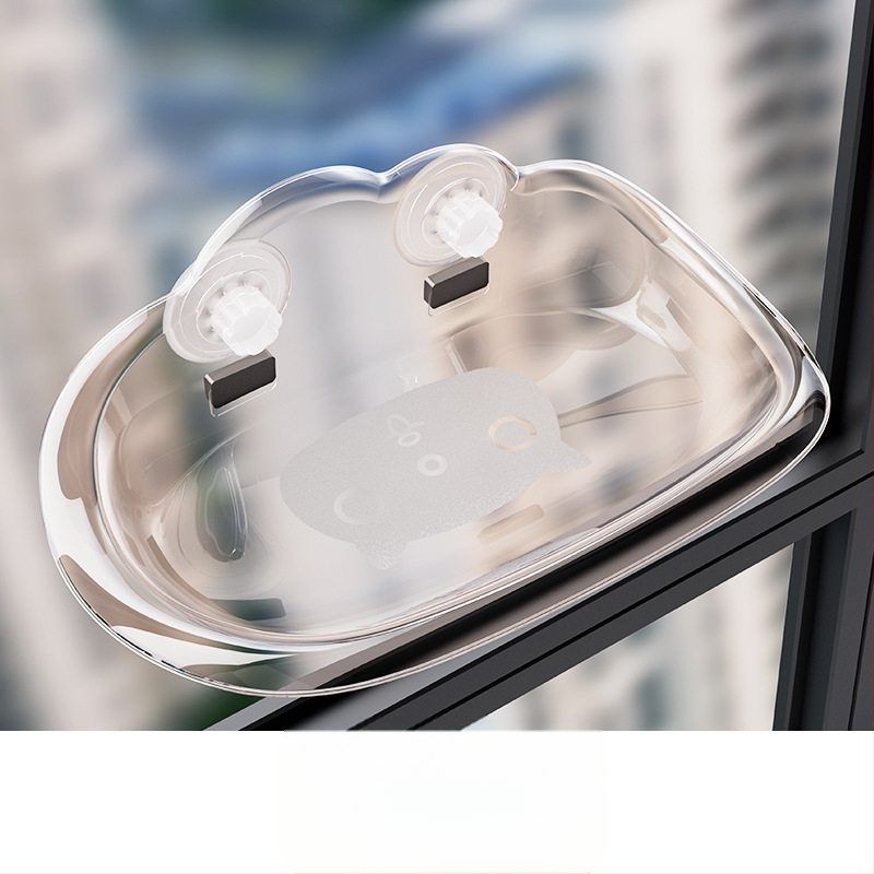 Трансграничен нов котешки хамак с подвижна и миеща се вендуза, котешки хамак с висока товароносимост, стъклен, без пирони, за стенен монтаж на котешко гнездо